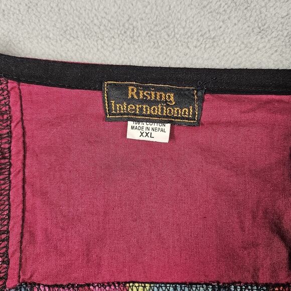 Rising International Patchwork Dress Size XXL Sun Dress Boho Hippie Artsy Cotton - Picture 9 of 14